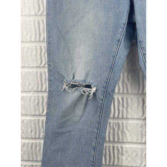 Madewell Jeans Size 28 High Rise Slim Crop BoyJean in Dumas Wash Ripped Edition - Picture 5 of 13